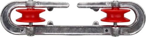Vista 3 de Polea separadora de tendedero de aluminio de plástico para tendedero largo y cargas pesadas (2, plateado)
