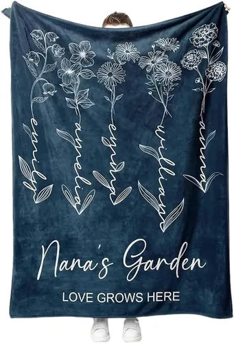 Vista 18 de Personalized Grandma Blanket, Gifts for Grandmother from Grand Kids, Name Blankets for Mimi, Gigi, Nana (Grandma 01)