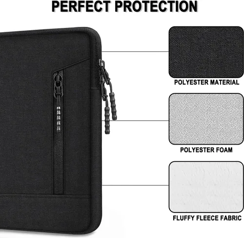 Vista 2 de Funda protectora para laptop de 14 pulgadas, a prueba de golpes, para Apple MacBook Pro, resistente al agua, con bolsillos, funda para computadora