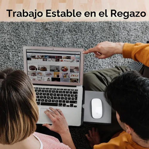 Vista 8 de EHO Almohadilla de regazo para laptop – Almohadilla de soporte para laptop con bandeja retráctil para mouse, protector térmico antideslizante, mesa