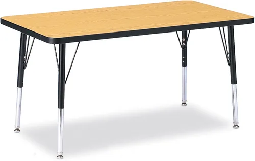 Vista 42 de Berries Mesa rectangular para actividades, altura E, Gris/Negro/Negro, 1