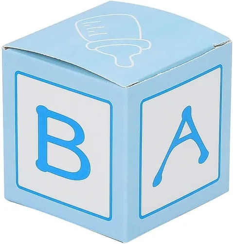 Vista 7 de Efavormart - Paquete de 25 cajas de regalo azules de 2 x 2 pulgadas para baby shower, con diseño recortado, cajas de regalo de cartulina prémium