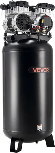 Vista 13 de VEVOR Compresor de aire de 13 galones, 2 HP, 4.6 SCFM a 90 PSI, tanque sin aceite, funcionamiento silencioso de 66 dB, ideal para inflar neumáticos