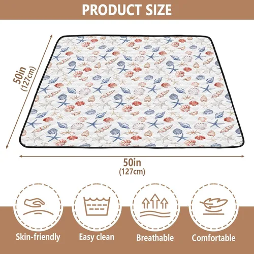 Vista 3 de Animal Coastal - Tapete grande y elegante para gimnasio y actividades para el suelo, acogedora y transpirable, para bebés y niños pequeños, 50 x 50