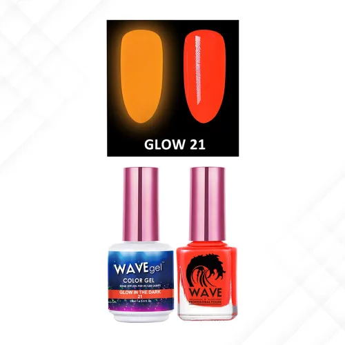 Vista 21 de Wavegel WAVEGEL - Juego de gel y esmalte de uñas a juego - Brilla en la oscuridad - # 01