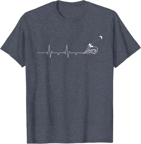 Vista 26 de Heartbeat EKG Pulse Kitesurf Kitesurf - Camiseta de kitesurf, Negro, S