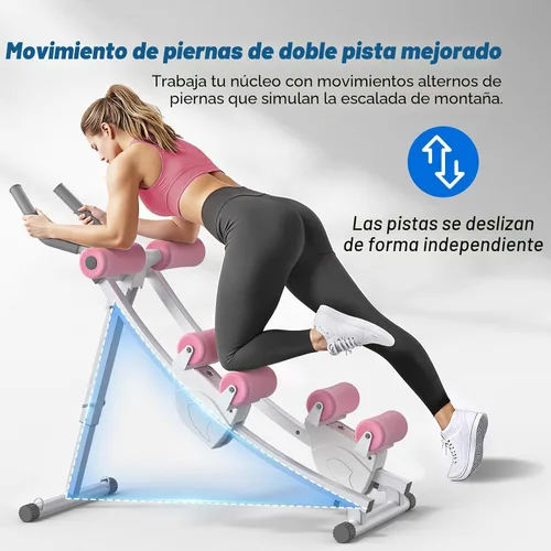 Vista 3 de MERACH Ab Machine, Adjustable Ab Trainer Machine, AB Workout Equipment Blanco y rosa