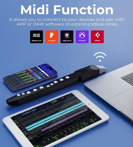 Vista 6 de Vangoa EWI-100 portátil mini digital electrónico sintetizador de instrumentos de viento recargable con boquilla extraíble para niños adultos