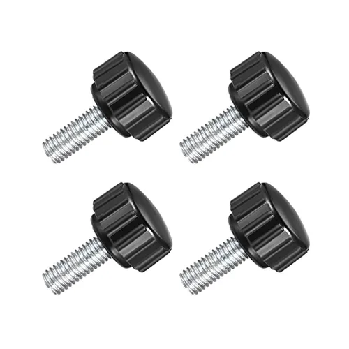 Vista 8 de TA-VIGOR 4 piezas M6 x 0.787 in tornillo de pulgar macho, rosca de acero al carbono, perillas moleteadas, agarre métrico M6 tornillo de pulgar