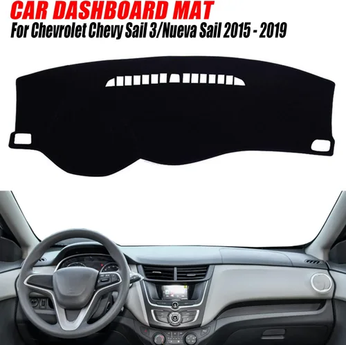 Vista 2 de Tapete para cubierta de tablero compatible con Chevrolet Chevy Sail 3 Nueva Sail 2015-2019 con volante a la izquierda
