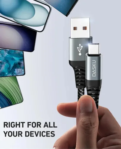 Vista 91 de Dasku iPhone 17 USB C a USB C de carga rápida, 60 W (3.1 A), paquete de 2 cables cargador de carga de 3 pies tipo C para iPhone 17/16/15/15 Plus/15