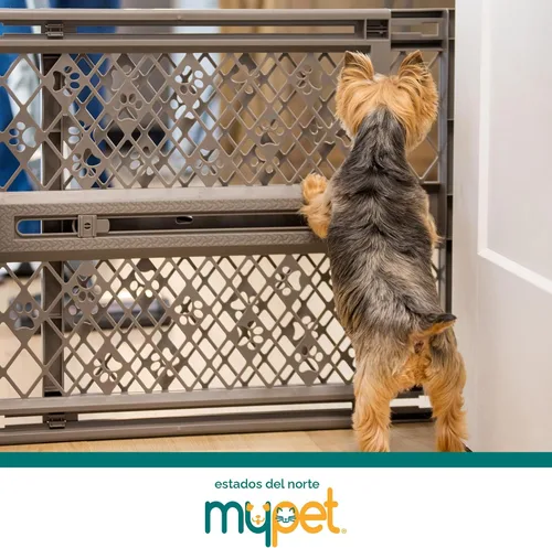 Vista 7 de MYPET North States Paws - Puerta portátil para mascotas: 26-40 pulgadas de ancho. Montaje a presión. No necesita herramientas. Fabricado en EE. UU.