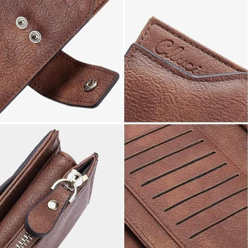 Vista 7 de CLUCI Mochila para mujer con monedero de cuero cartera grande para mujer