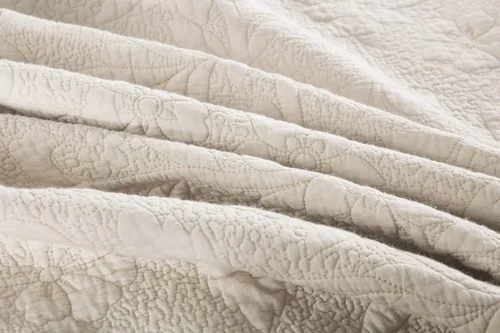 Vista 6 de Brandream Juego de ropa de cama Queen de 6 piezas de algodón blanco y beige, juego de ropa de cama de granja festoneada