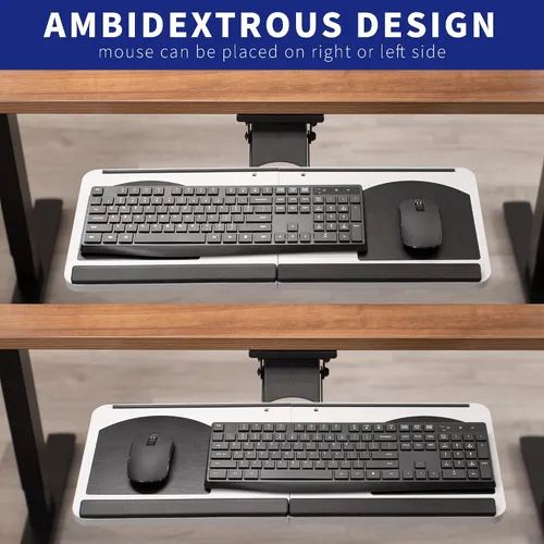 Vista 8 de Vivo (MOUNT-KB01) - Plataforma para mouse y teclado de computadora ajustable, ergonómica, para utilizar debajo del escritorio, con cajón de montaje