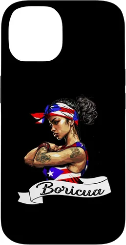 Vista 4 de Funda para iPhone 16 chica puertorriqueña Boricua Puerto Rico Flag Pride Mujer