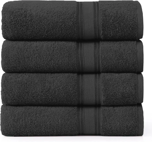 Vista 39 de LANE LINEN Juego de toallas de baño de lujo, 3 piezas, 100% algodón, secado rápido, extra aborbentes, juego de toallas súper suaves, 1 toalla de Gris