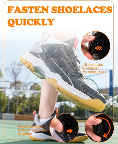 Vista 4 de kcross Zapatos anchos de pickleball para mujer, zapatos de pickleball de encaje rápido para hombre, zapatos de corte para pickleball para mujer