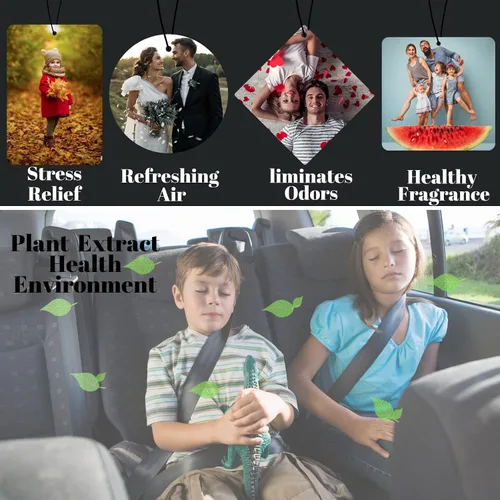 Vista 6 de Ambientador personalizado para coche Ambientadores personalizados para coche con imágenes, accesorios para coche para hombres, novios, familia