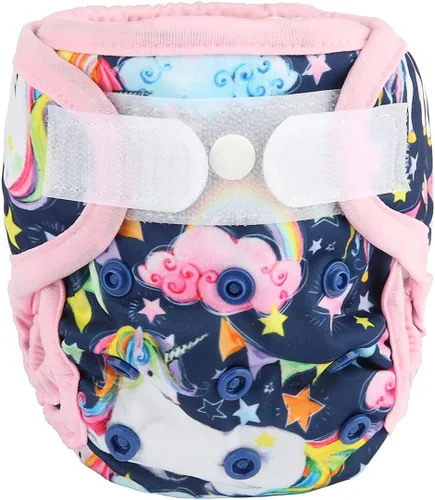 Vista 18 de Funda para pañales para recién nacidos con broche y pestaña de lavado, material PUL, 1 unidad