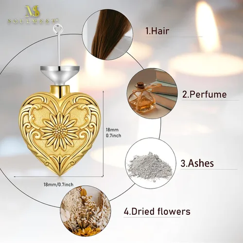 Vista 5 de SOULMEET Joyería de cremación para cenizas, collar de urna de plata esterlina para cenizas, mujeres y hombres, joyas de recuerdos de aprecio