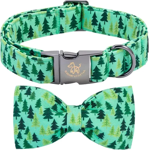 Vista 34 de Elegant little tail Independence - Collar patriótico para mascotas con pajarita para mascotas del 4 de julio de algodón suave para mascotas