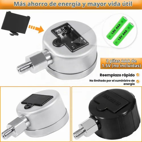 Vista 7 de Manómetro de presión hidráulica digital de 10000PSI Sensor de presión Manómetro con conector NPT de 1/4 de pulgada Base Entrada 700BAR/70Mpa 3.15
