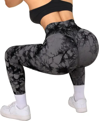 Vista 5 de RXRXCOCO Leggings cruzados sin costuras para mujer, cintura alta, levantamiento de glúteos, pantalones de yoga
