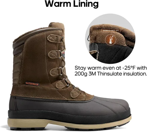Vista 3 de NORTIV 8 Botas de nieve impermeables aisladas para hombre