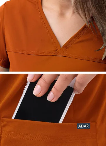Vista 4 de Adar Pro - Ropa quirúrgica para mujer, camisa con cuello en V