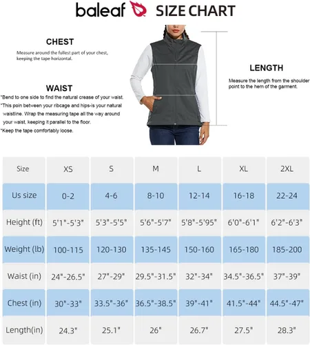 Vista 7 de BALEAF Chaleco ligero Softshell sin mangas para mujer, resistente al viento, cuello alto con bolsillos con cremallera, correr, senderismo, golf