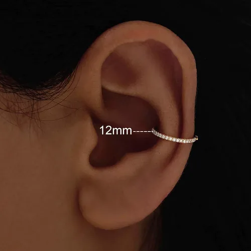 Vista 4 de FINE4U ASTM F136 Titanium Hoop Body Jewelry 16G 6mm 8mm 10mm 11mm 12mm - Hypoallergenic Hinged Clicker for Septum, Cartilage, Conch, Helix, Rook