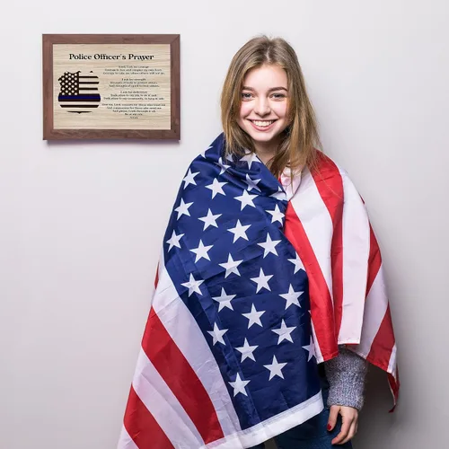 Vista 4 de AMERICAN LUXURY GIFTS Oración del oficial de policía – Decoración motivacional de pared de 10 x 8 pulgadas sin marco, impresión inspiradora de línea