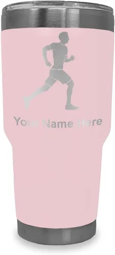 Vista 37 de LaserGram Personalized 20oz Tumbler, Running Man (Black)