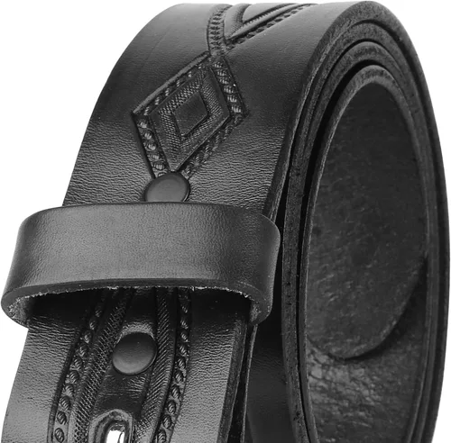 Vista 4 de F&L CLASSIC Cinturón de cuero con herramientas grabado occidental de grano completo de 1-12 pulgadas con broches para hebillas intercambiables, EE.