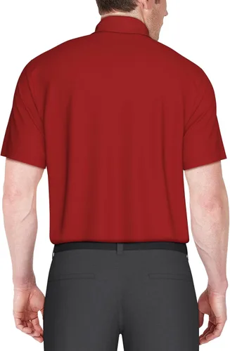 Vista 2 de PGA TOUR Men's Airflux Solid Mesh Short Sleeve Golf Polo Shirt