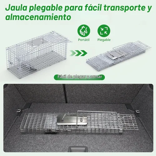 Vista 4 de Trampa de jaula de animales vivos de 26 pulgadas, trampas plegables