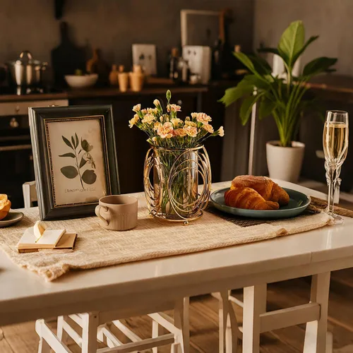 Vista 5 de Portavelas dorado con marco de metal, tapa de vidrio grueso resistente al viento y recortes geométricos para bodas, fiestas, decoración del hogar