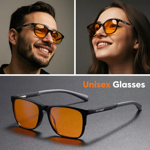 Vista 4 de Gafas de computadora para juegos y computadora 100% protección UV400 (99.8% verificado en laboratorio) Marco de policarbonato ultraligero