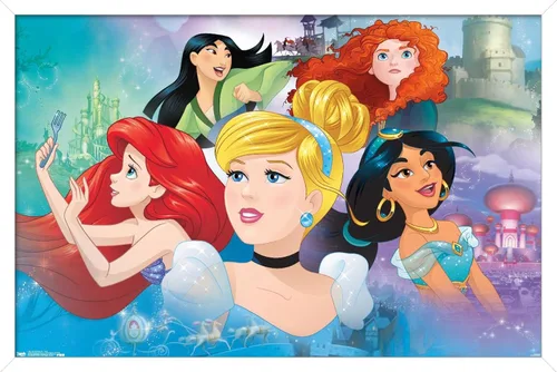 Vista 11 de Trends International Disney Princess - Póster de pared de Gaze, 14.72 x 22.37 pulgadas, versión enmarcada de madera de granero