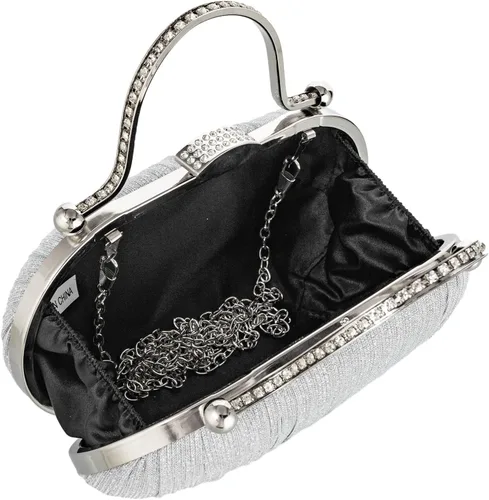 Vista 2 de YYW Bolso de noche para mujer, embrague de boda con cadena y bolsos de noche