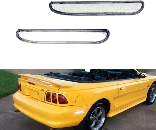 Vista 13 de Para 1994 1995 1996 1997 1998 Ford Mustang Parachoques Trasero Lateral Luces de Marcador Claro Lente Rojo Led Lámpara Luces LED rojas de lente