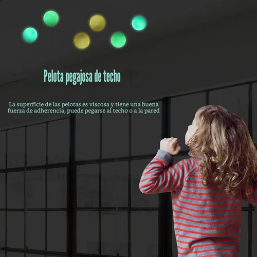 Vista 7 de 3 piezas de 2.4 pulgadas Bolas Lumi, Bolas de Ensueño, Bolas Adhesivas que Brillan en la Oscuridad que se Pegan al Techo, Aliviadores de Estrés