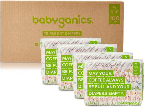 Vista 2 de Babyganics Tamaño 5, 100 unidades, absorbentes, transpirables, pañales de triple protección en seco