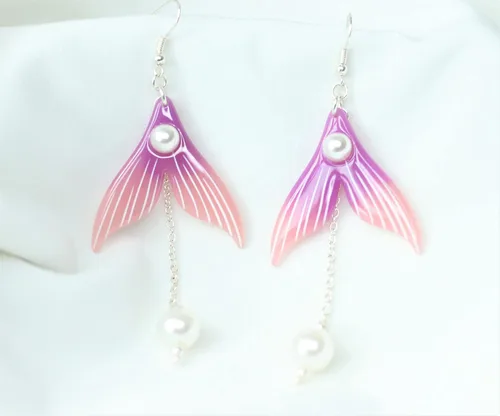 Vista 7 de Genshin Impact Earrings - Venti's Cecilia Flower & Kokomi Mermaid Earrings Ideal for Women Girls Daily Wear Anime Cosplay Jewelry Costume Props