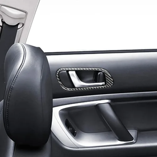Vista 4 de Adhesivo de fibra de carbono real para interior de coche compatible con Subaru Legacy Outback 2005 2006 2007 2008 2009 4 piezas accesorios