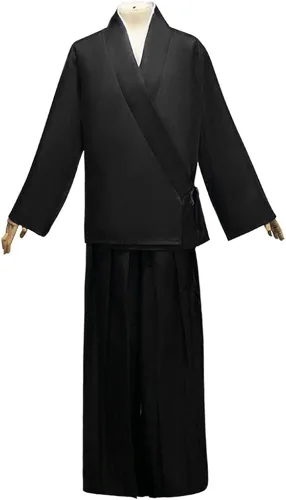 Vista 4 de Tsugikuni Yoriichi - Disfraz de kimono para cosplay con peluca y pendiente, uniforme rojo, conjunto completo de Halloween