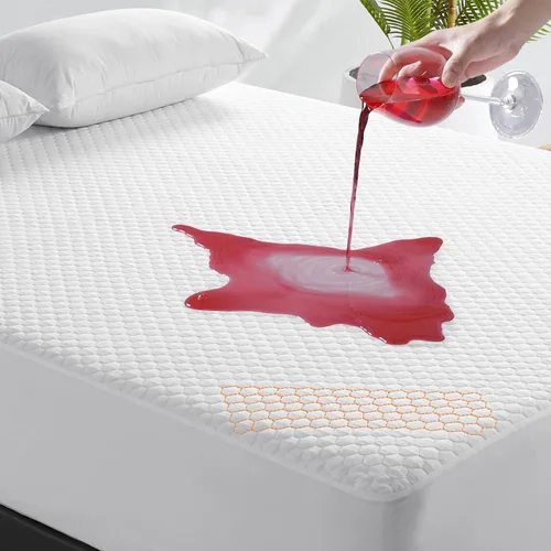 Vista 8 de MERITLIFE - Protector de colchón de bambú impermeable premium, suave y sin ruido, relleno con tela de aire 3D ultrasuave y transpirable, funda