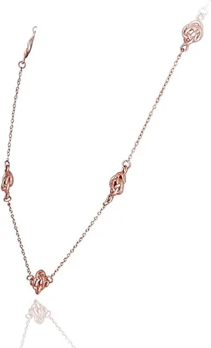 Vista 2 de Hoops & Loops Collar de cadena de plata de ley 925 con nudo de amor para mujeres, adolescentes, niñas, plata, oro amarillo, oro rosa