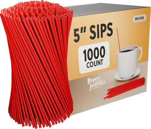 Vista 12 de Pajita Agitadora de Café de Plástico Desechable - Palito Agitador de Sorber de 5 Pulgadas (Negro, 1,000 unidades) Pajitas de café y pajitas